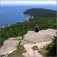 Visitor enjoys Acadia view
