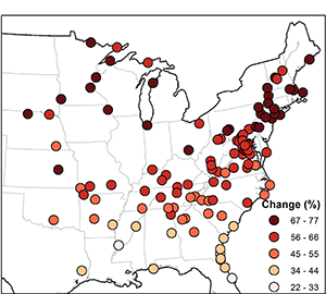 Map showing potential forest change