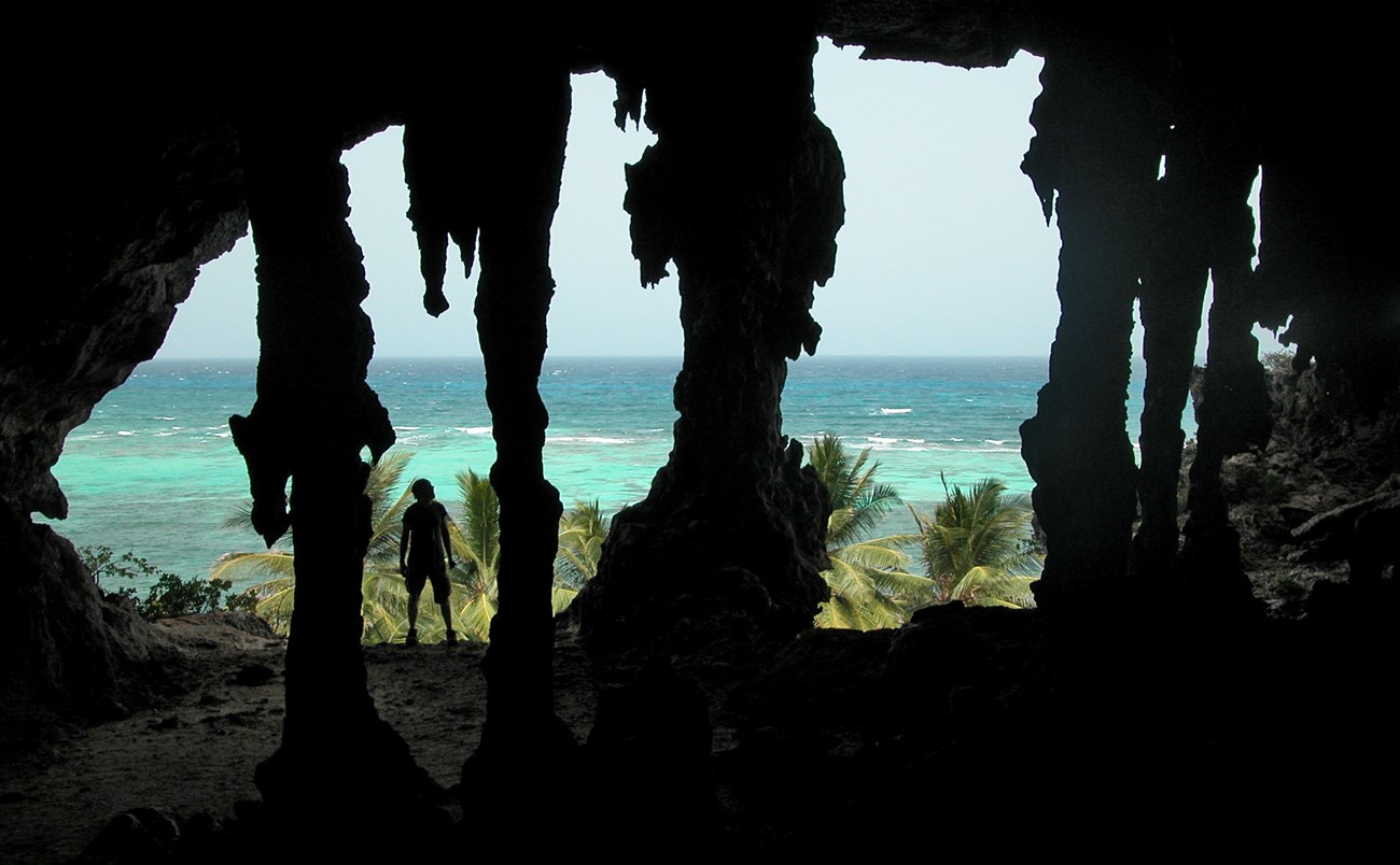 ocean view from inside a cave