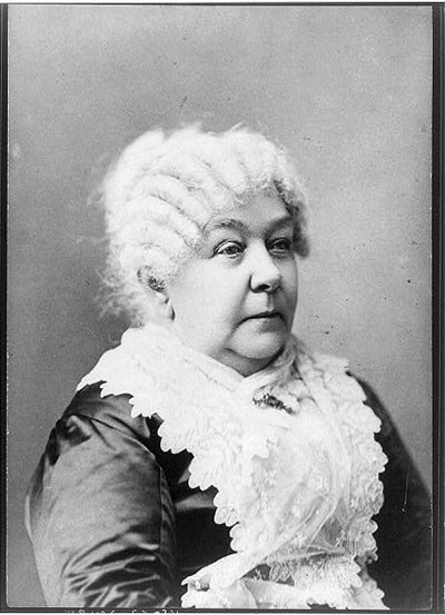 Bust portrait of Elizabeth Cady Stanton as an elderly woman