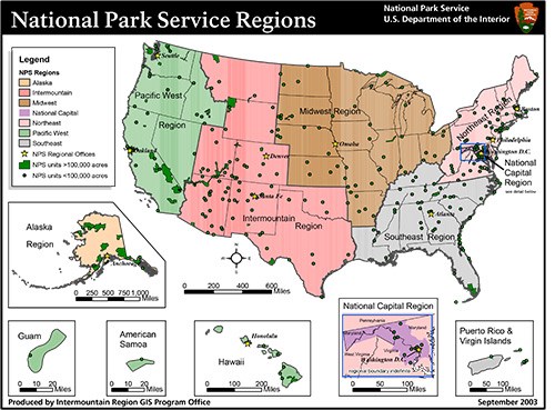 NPS Regions Map NPS Regions Map