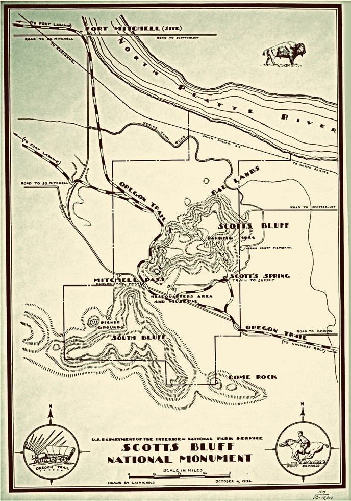 Map of Scotts Bluff National Monument area