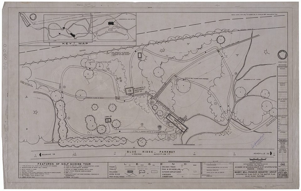 1955 map of Mabry Mill Pioneer Industry Group