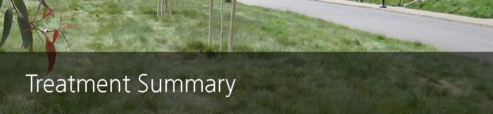 "Treatment Summary" - Lawn is lush at Fort Baker