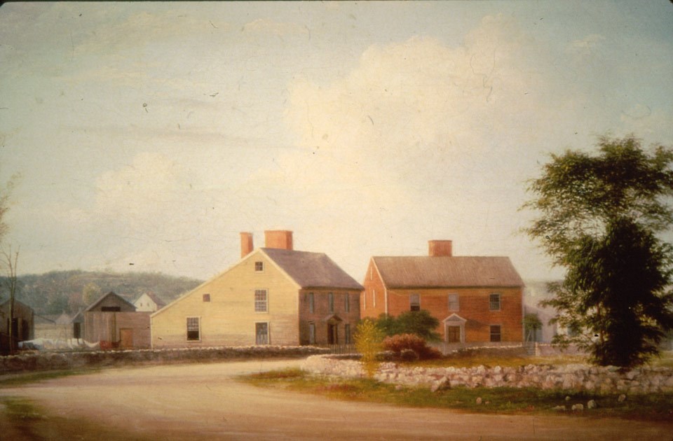 A painting of the Adams Birthplaces (ADAM )