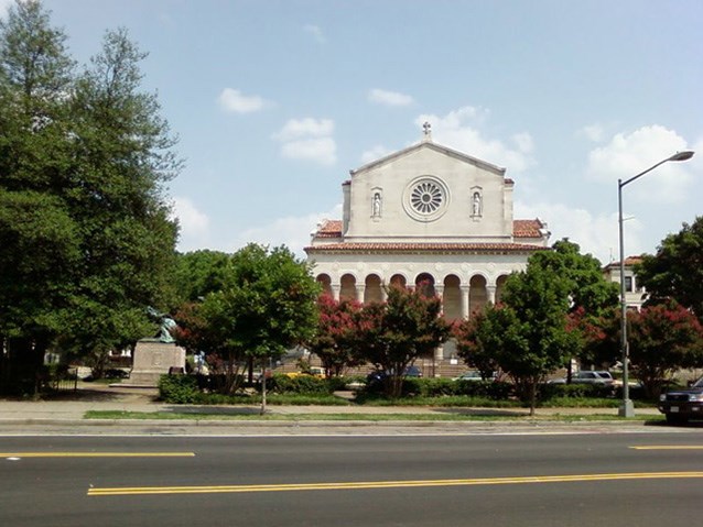 View east of US Reservation 309 G from 16th Street, NW toward Sacred Heart Church