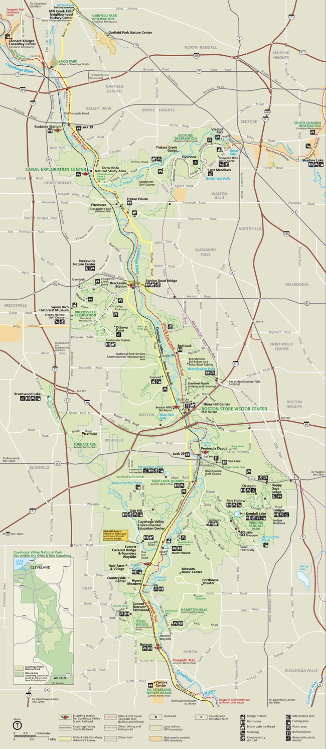 Park map of Cuyahoga Valley National Park