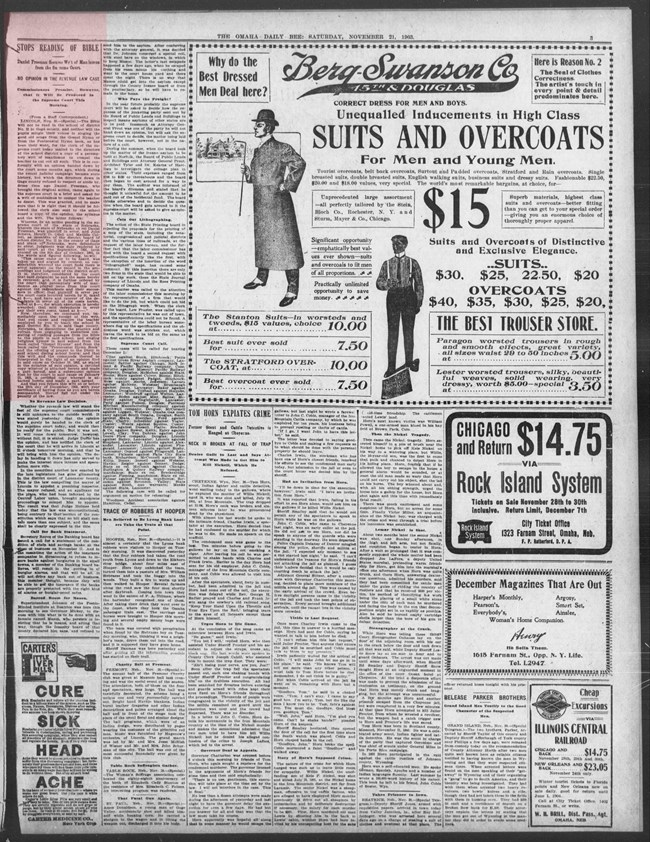 Page in the Omaha Daily Bee, November 21, 1903