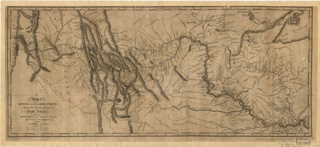 Map of Lewis and Clark's track across the western portion of North America