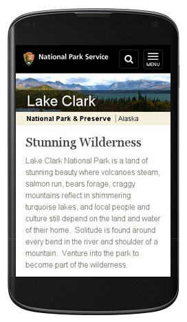 lt= Mobile device displaying an NPS website.