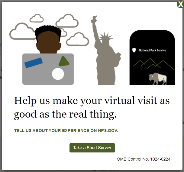 Screenshot of a Visitor Volunteer Survey invitation