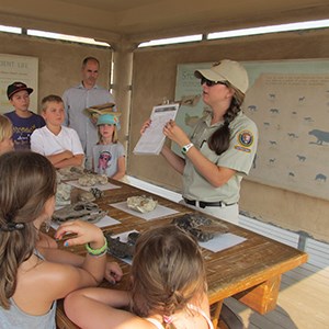 ranger talking to group ranger talking to group