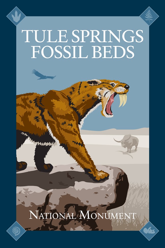 Art poster with saber tooth cat