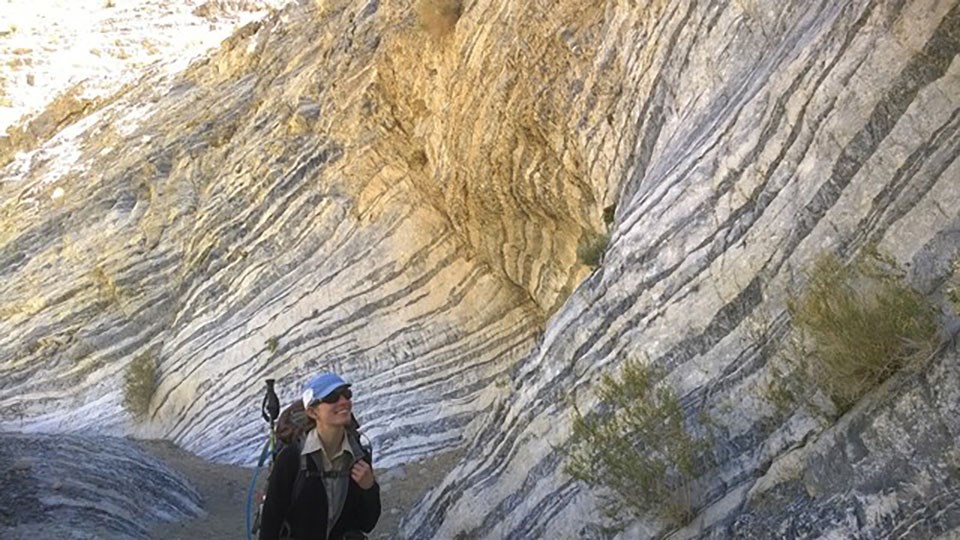 striped rocks in canyon walls