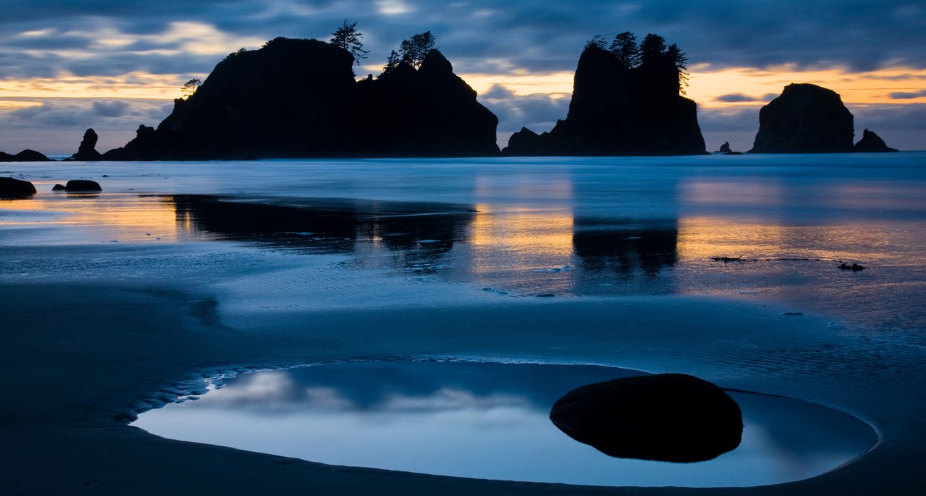 sea stacks at sunset