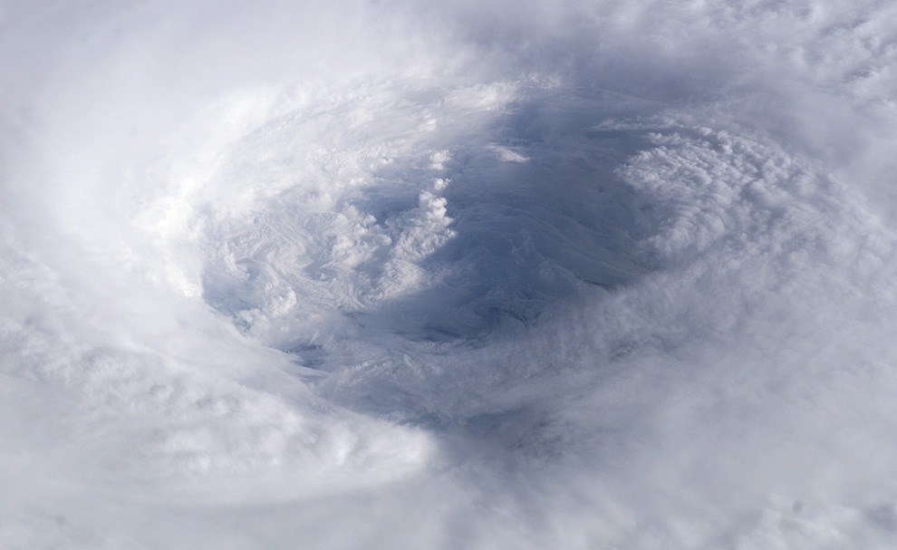 Photograph of sea-surface and breaking waves in Hurricane Isabel