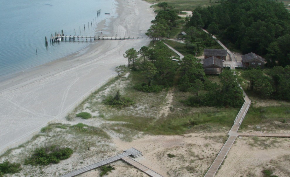 beach with dock