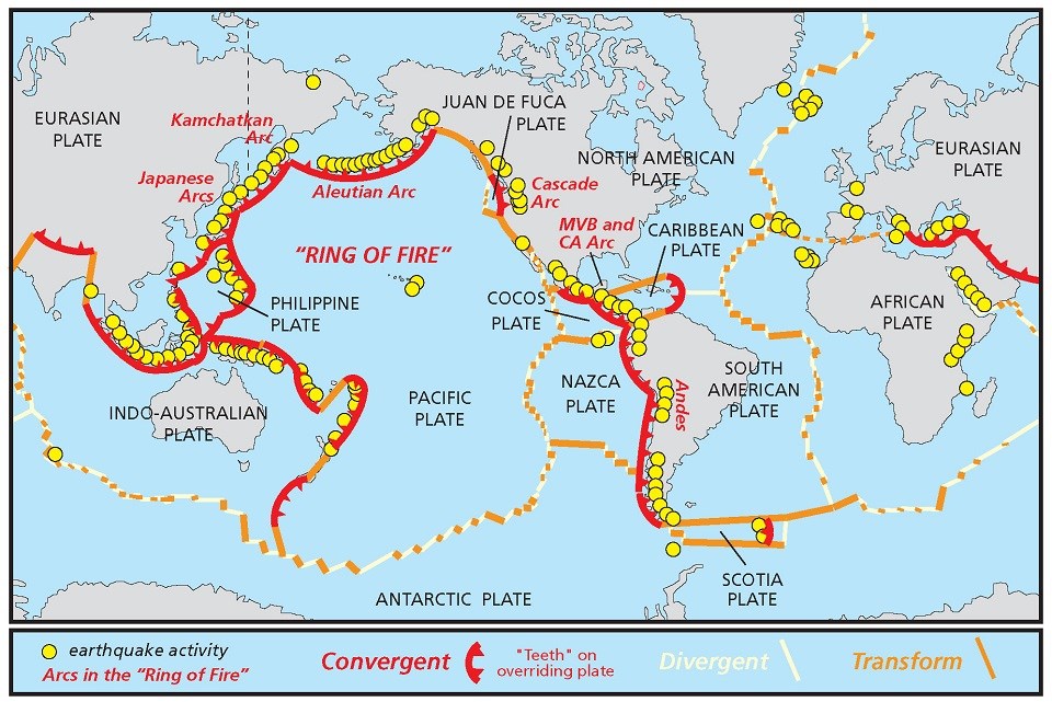 Map of Earth's tectonic plates