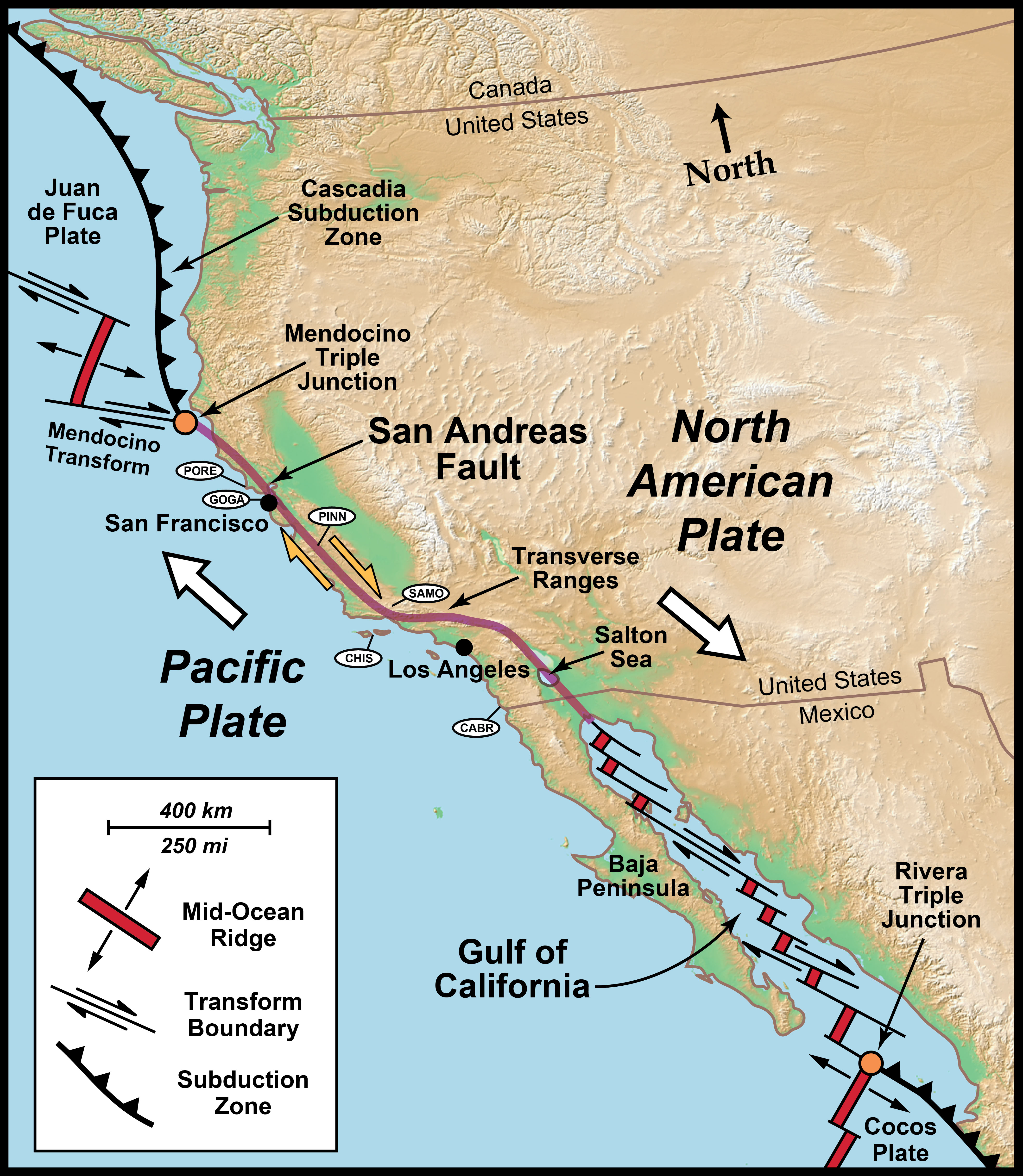 San Andreas Fault Map Detailed