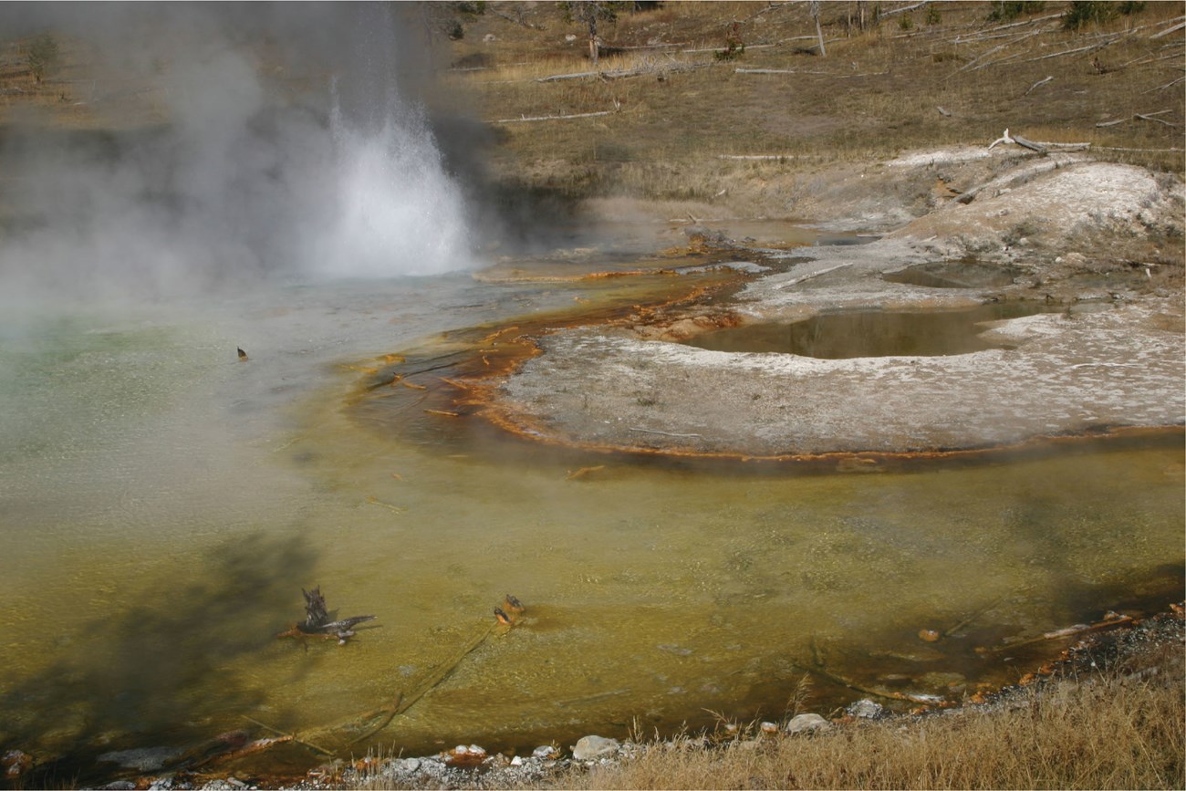 hot spring pool and geyser