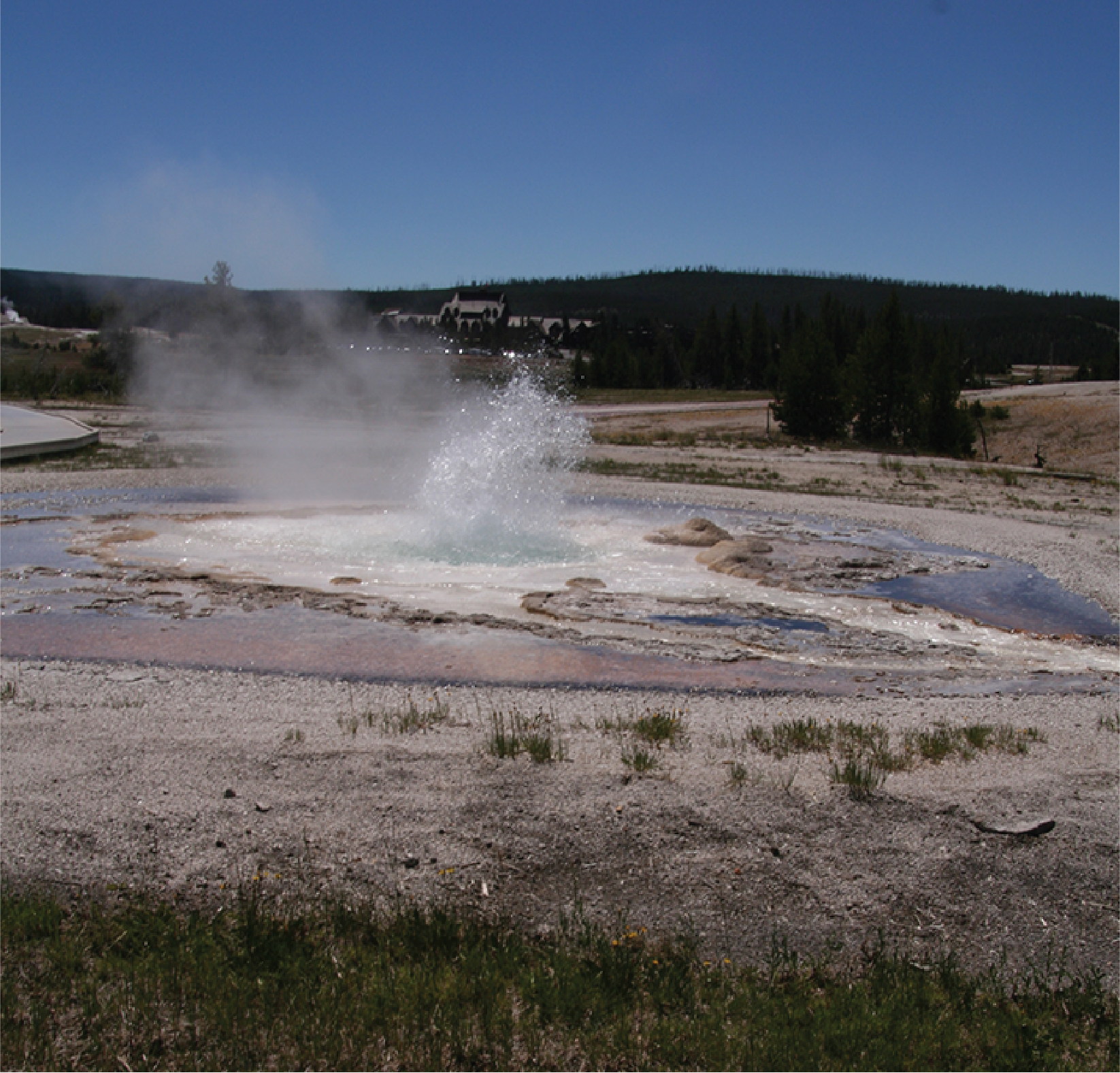 yell hydrothermal feature sawmill geyser@10x sawmill geyser erupting