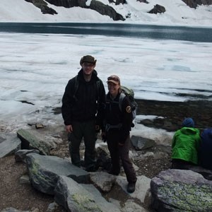 mentor first days two people standing in front of icy bay