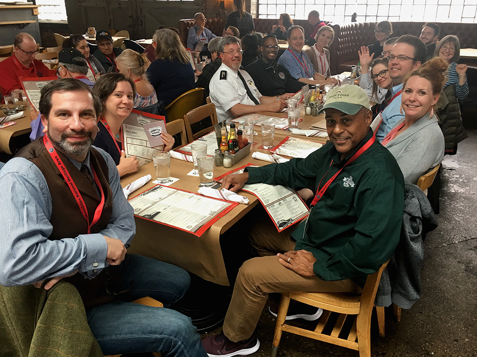 Members of ANHA at goodbye dinner at Vinsetta Garage restaurant in Detroit