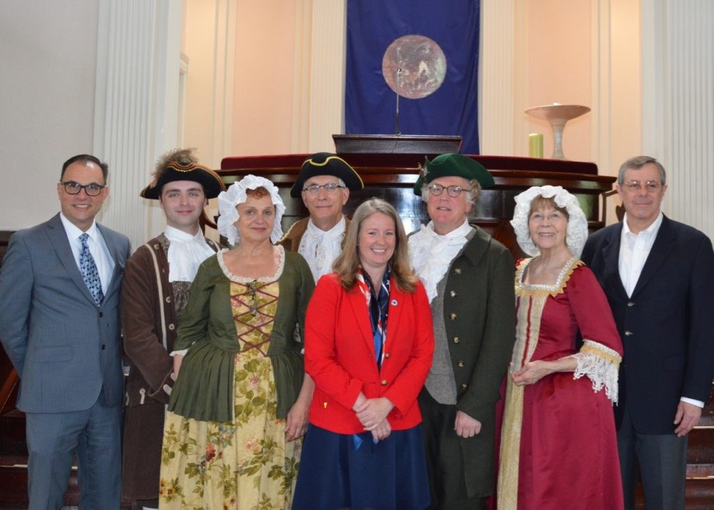 ‘Declaring Independence’ performers in colonial clothing at the 2019 program in Concord, MA