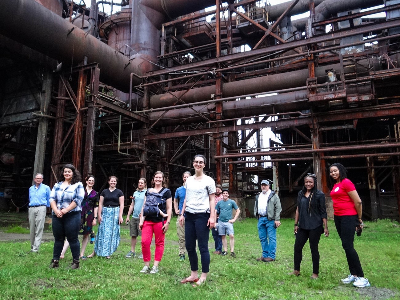 NHA workshop participants at Carrie Blast Furnaces in the Rivers of Steel NHA