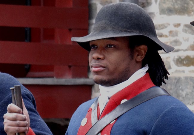 African American man in Revolutionary War uniform