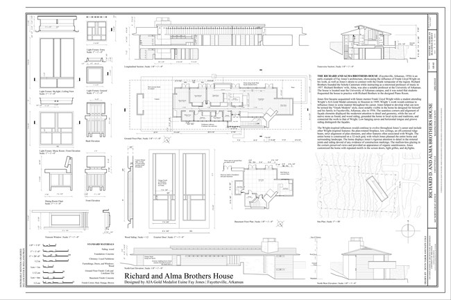 Click to see the Historic American Buildings Survey documentation of the Richard D. and Alma Brothers House (HABS AR-60) Measured drawing of Richard D. and Alma Brothers House (HABS AR-60)