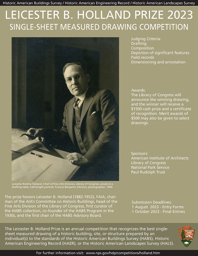 2022 Holland Prize Poster with photograph of Leicester B. Holland