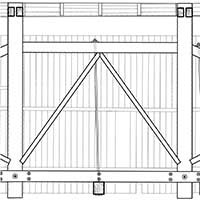 Measured drawing detail of Morgan Bridge (example of Queenpost truss)