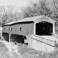 Black & white photo of West Union Bridge