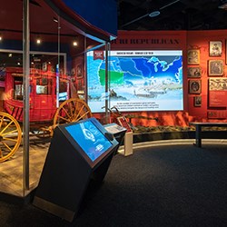 Exhibit with touchscreen