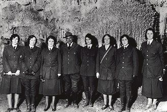 Women guides and rangers with Superintendent Boles at Carlsbad Caverns National Park, 1932.