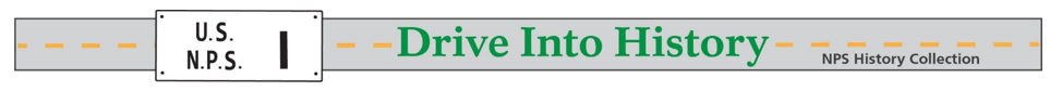 Drive Into History Logo Grey road with yellow dashes Green text