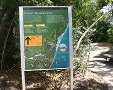 Upright Base with an orientation map of the Coastal Hammock Trail at Fort Matanzas