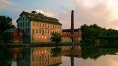 Brick factory on the bank of a river