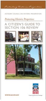 Cover of a brochure for "A Citizen's Guide for Section 106 Review"