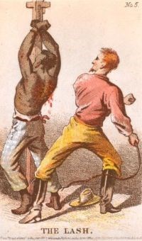 Engraving of a slave being whipped.