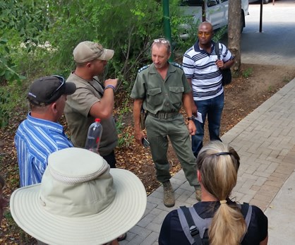 Anti-Poaching Workshop U.S. team members receive an overview of Kruger National Park from the Chief Ranger.