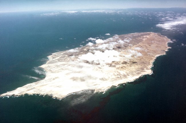 An aerial view of San Nicolas Island, Channel Islands, California. US Navy.