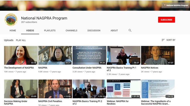 National NAGPRA YouTube Channel National NAGPRA YouTube Channel