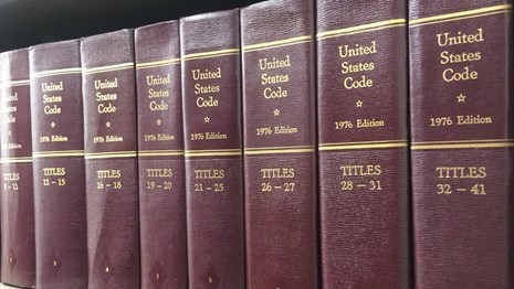law books arranged on a shelf