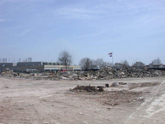 southeast view of Building D rubble in 2003