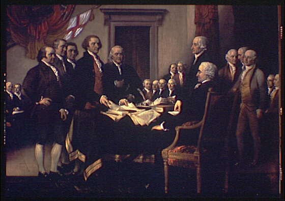 Painting of the signing of the Declaration of Independence