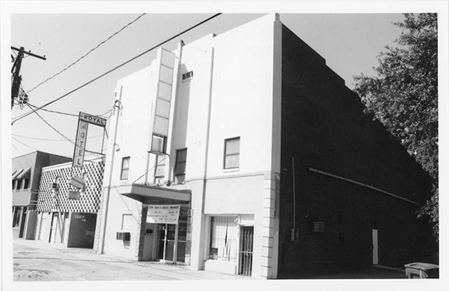 Front facade of theater building