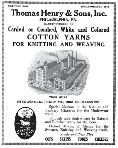 100006783-Tioga Mills-2 advertisement for Thomas Henry and Sons, Inc. showing Tioga Mills