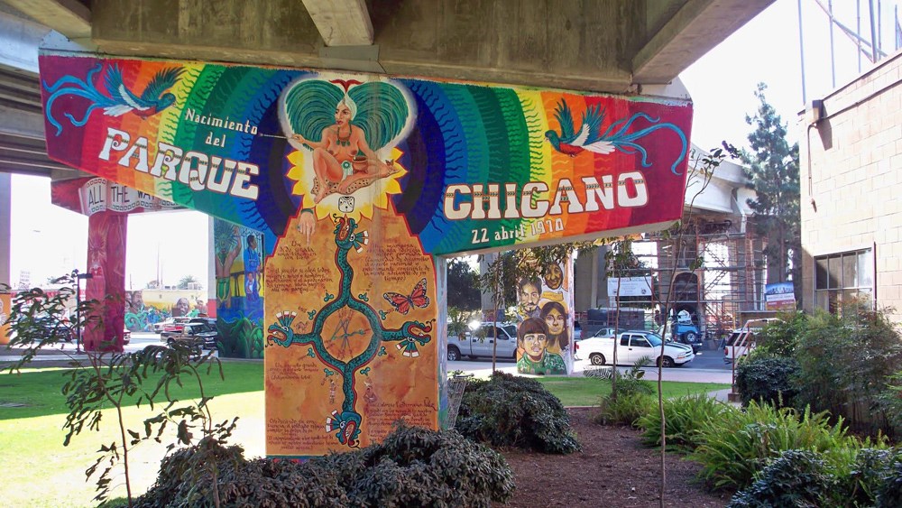 12001192-chicano-park-mural01 Mural "Parque Chicano" painted on pillar of San Diego-Coronado Bridge
